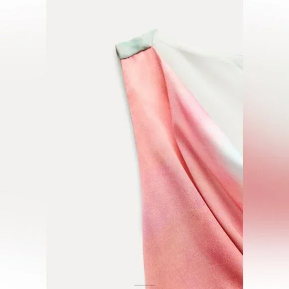 ZARA TIE DYE PRINT MIDI DRESS
